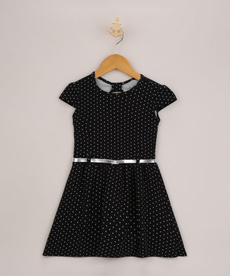 Vestido-Infantil-Estampado-Poa-com-Cinto-Preto-9963722-Preto_1