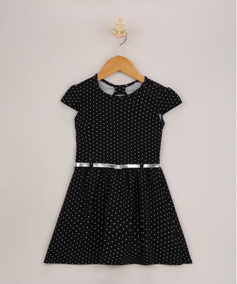 Vestido-Infantil-Estampado-Poa-com-Cinto-Preto-9963722-Preto_1