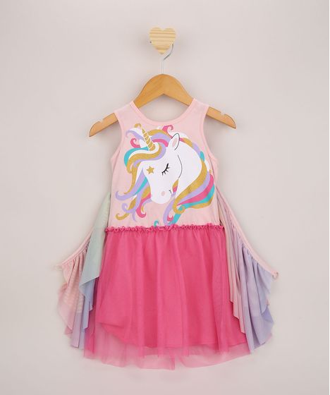 vestido unicornio com tule