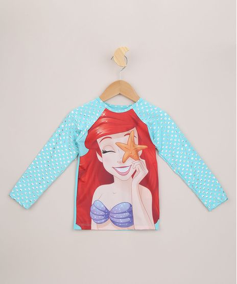 Blusa-de-Praia-Infantil-Ariel-com-Brilho-e-Protecao-UV50--Verde-Claro-9957683-Verde_Claro_1