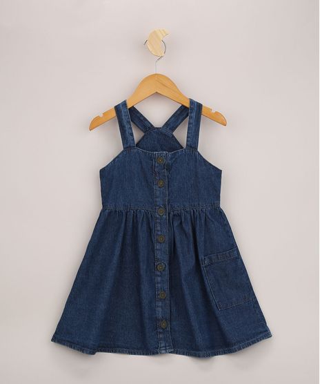 Vestido-Jeans-Infantil-Curto-com-Bolso-Alca-Media-Azul-Escuro-9958615-Azul_Escuro_1