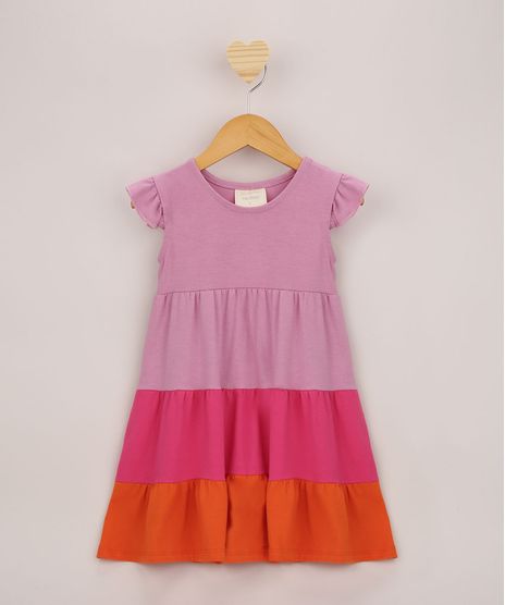 Vestido-Infantil-com-Recortes-e-Babado-Manga-Curta-Lilas-9961514-Lilas_1