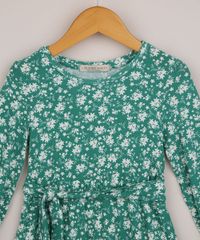 Vestido-Infantil-Midi-Estampado-Floral-com-Faixa-para-Amarrar-Verde-9962682-Verde_3