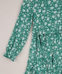 Vestido-Infantil-Midi-Estampado-Floral-com-Faixa-para-Amarrar-Verde-9962682-Verde_4