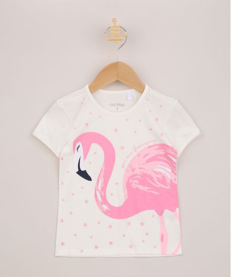 Blusa-Infantil-Flamingo-com-Glitter-Manga-Curta-Off-White-9963921-Off_White_1