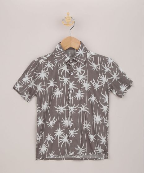 Camisa-Infantil-Estampada-de-Coqueiros-Manga-Curta-Marrom-Claro-9903333-Marrom_Claro_1