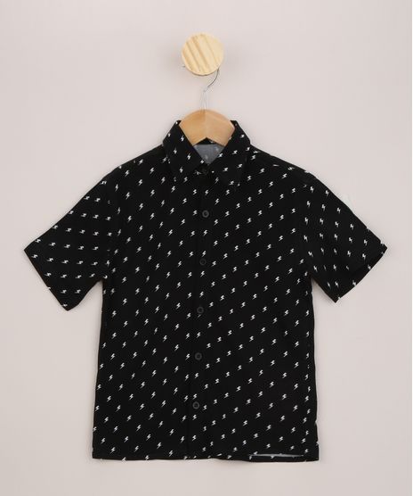 Camisa-Infantil-Estampada-de-Raios-Manga-Curta-Preta-9944097-Preto_1