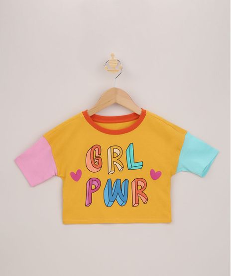 Blusa-Infantil-Cropped--GRL-PWR--Manga-Curta-Mostarda-9961372-Mostarda_1