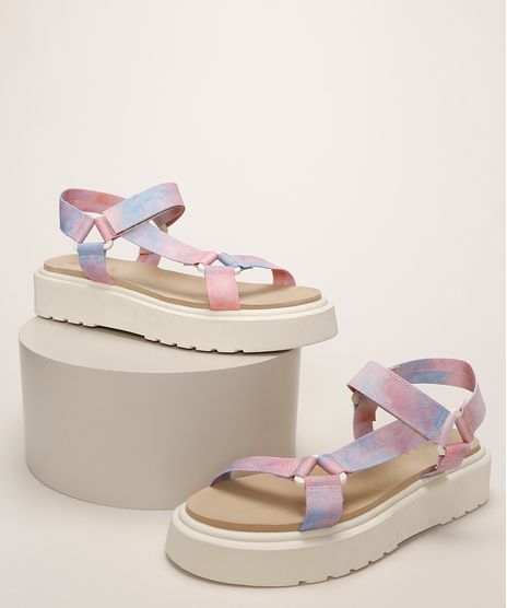 Sandalia-Papete-Feminina-Oneself-Estampado-Tie-Dye-com-Velcro-Multicor-9962390-Multicor_1