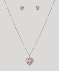 Kit-Feminino-de-Colar-Coracao-com-Strass---Brinco-Prateado-9964163-Prateado_1