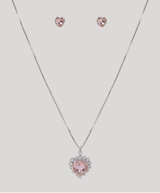 Kit-Feminino-de-Colar-Coracao-com-Strass---Brinco-Prateado-9964163-Prateado_1