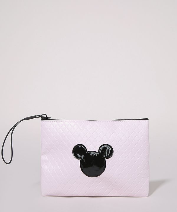 Nécessaire Feminina Mickey Envelope com Alça Rosa Único