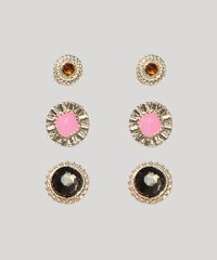 Kit-Feminino-de-3-Brincos-Redondos-com-Pedrinha-Dourado-9965895-Dourado_1