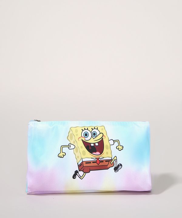 Nécessaire Feminina Dupla Bob Esponja Estampada Tie Dye Multicor Único