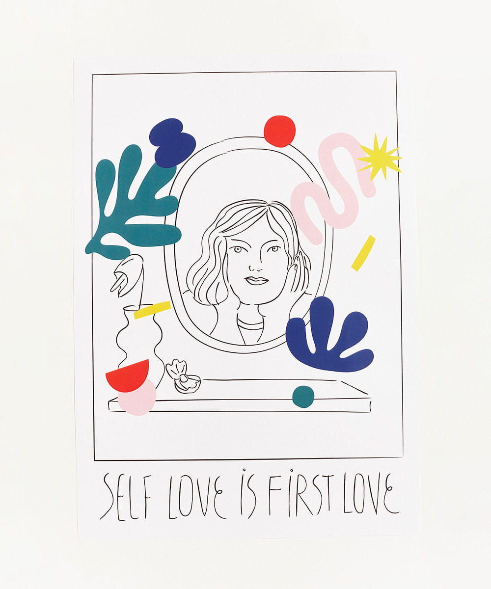 Poster Mindset Obvious "Self Love is First Love" 42 cm x 29 cm Off White