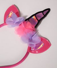 Tiara-Infantil-Unicornio-Holografico-com-Flores-Pink-9963540-Pink_2