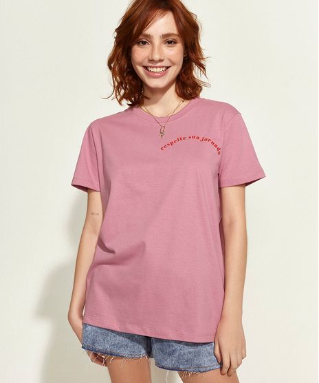 T-Shirt-Feminina-Mindset-Obvious--Respeite-Sua-Jornada--Manga-Curta-Decote-Redondo-Rosa-Escuro-9969096-Rosa_Escuro_1