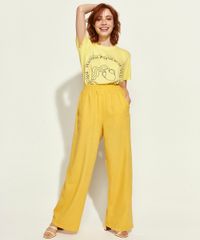 T-Shirt-Feminina-Mindset-Obvious-Signos-Aquario-Manga-Curta-Decote-Redondo-Amarela-9969066-Amarelo_3