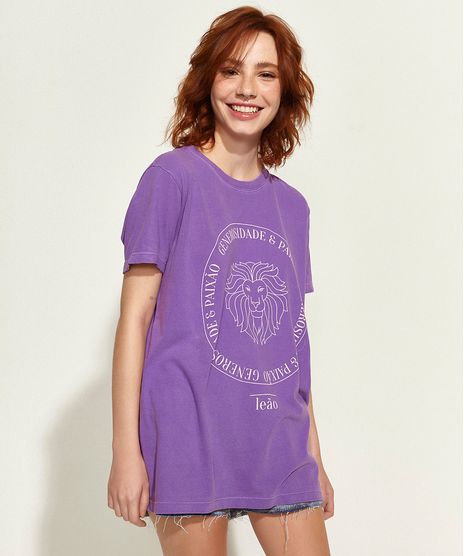 T-Shirt-Feminina-Mindset-Obvious-Signos-Leao-Manga-Curta-Decote-Redondo-Roxa-9969099-Roxo_1