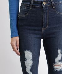 Calca-Jeans-Feminina-Sawary-Super-Skinny-Push-Up-360-Cintura-Alta-Destroyed-Azul-Escuro-9969000-Azul_Escuro_4
