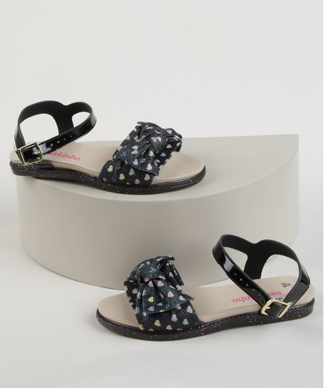 Sandalia-Infantil-Molekinha-Estampado-de-Coracoes-com-Laco-Preta-9961955-Preto_1