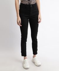 Calca-de-Sarja-Feminina-Sawary-Cigarrete-Cintura-Alta-com-Recorte-e-Martingale-Preta-9968997-Preto_1