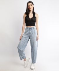 Calca-Jeans-Feminina-Sawary-Slouchy-Cintura-Super-Alta-Marmorizada-Azul-Claro-9969214-Azul_Claro_3