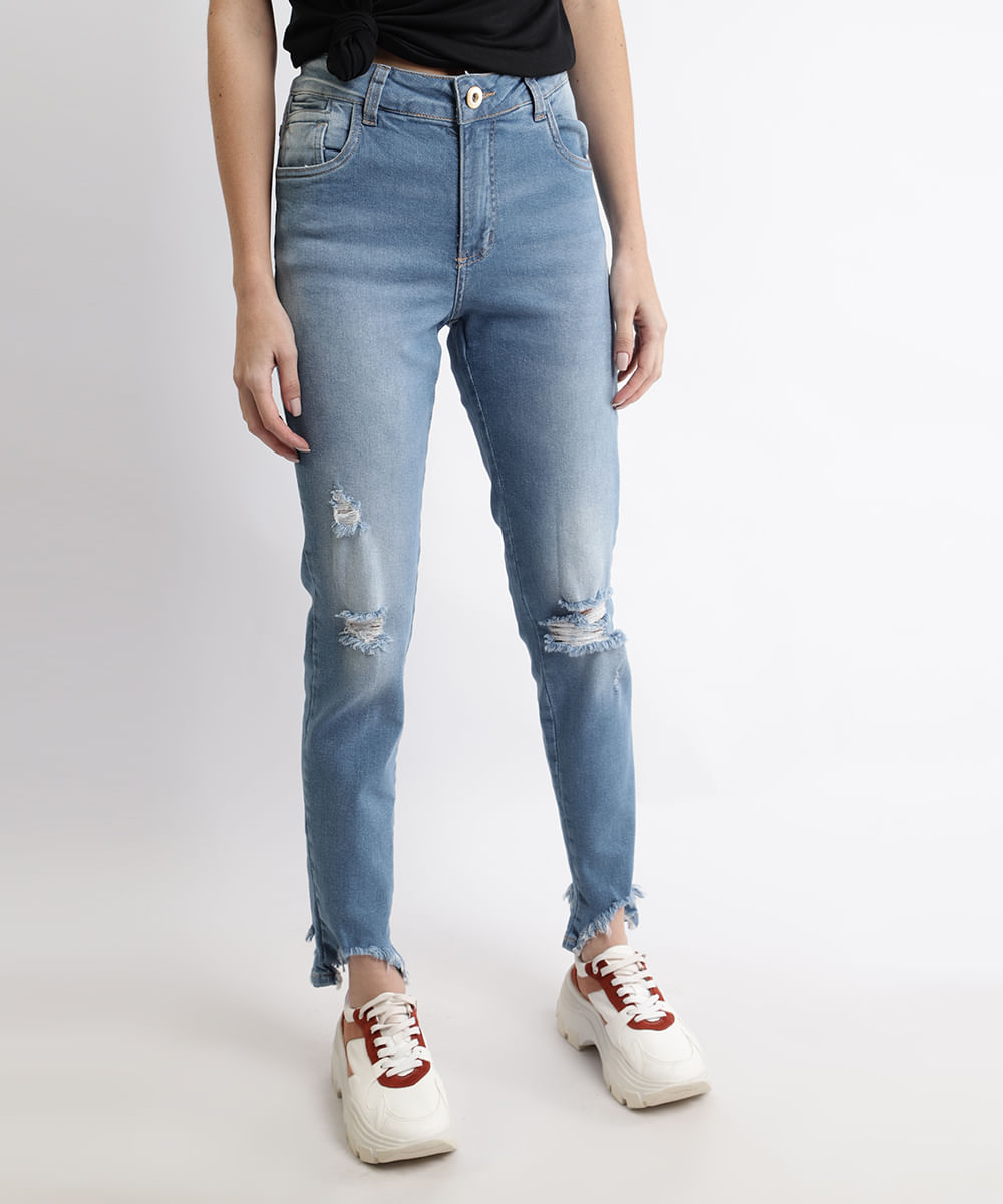 calça jeans feminina cintura alta boyfriend