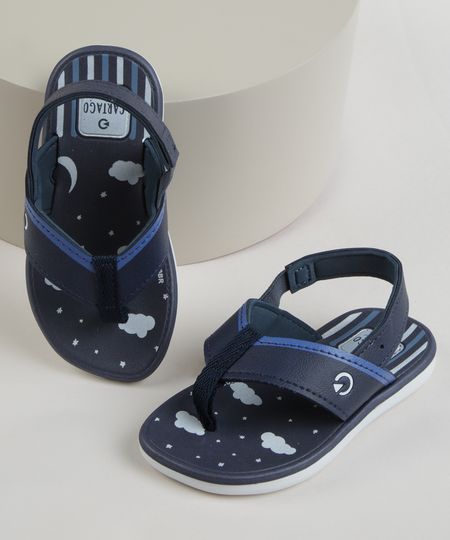 Chinelo-Infantil-Grendene-Estampado-de-Nuvens-com-Elastico-Azul-9959433-Azul_1