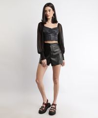 Blusa-Feminina-Cropped-Cirre-com-Manga-Bufante-em-Tule-Decote-Princesa-Preta-9963393-Preto_3