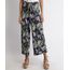 Calca-Feminina-Pantacourt-Estampada-de-Folhagem-Cintura-Alta-e-Faixa-para-Amarrar-Azul-Marinho-9943471-Azul_Marinho_1