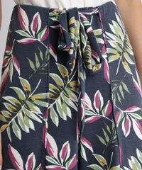 Calca-Feminina-Pantacourt-Estampada-de-Folhagem-Cintura-Alta-e-Faixa-para-Amarrar-Azul-Marinho-9943471-Azul_Marinho_4