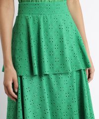 Saia-Feminina-em-Laise--Longa-em-Camadas-Verde-9954533-Verde_4