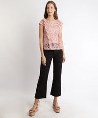 Blusa-Feminina-Em-Renda-com-Babados-Manga-Curta-Rose-9967387-Rose_3