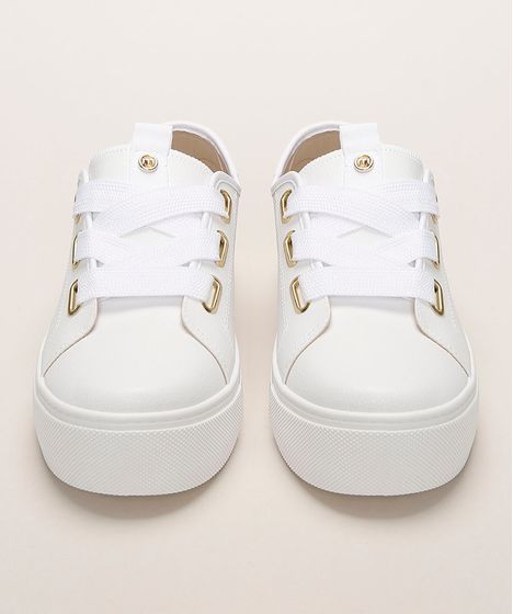 tenis branco moleca plataforma