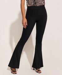 Calça Bandagem Flare Preta Feminina Frente