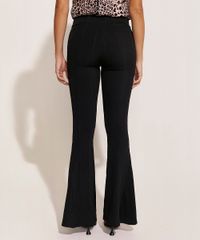 Calça Bandagem Flare Preta Feminina Costas