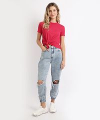 Blusa-Feminina-Basica-com-No-Manga-Curta-Decote-Redondo-Vermelha-9883921-Vermelho_3