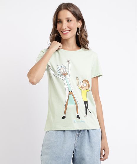 Blusa-Feminina-Rick-and-Morty-Manga-Curta-Decote-Redondo-Verde-Claro-9961960-Verde_Claro_1