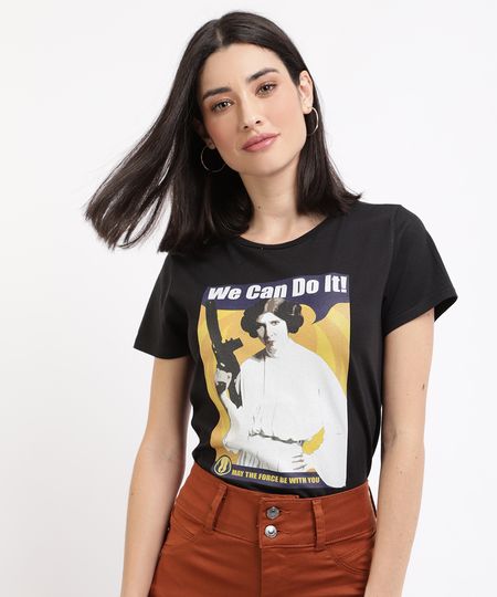 Blusa-Feminina-Leia-Star-Wars-Manga-Curta-Decote-Redondo-Preta-9962101-Preto_1