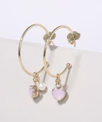 Brinco-Feminino-de-Argola-Folheado-com-Pingente-de-Coracao-Dourado-9964167-Dourado_2