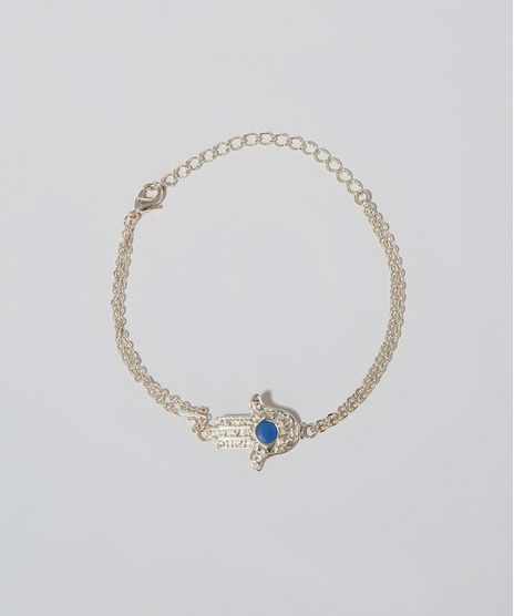 Pulseira-Feminina-Folheada-com-Pingente-Mao-de-Hamsa-Dourada-9964172-Dourado_1