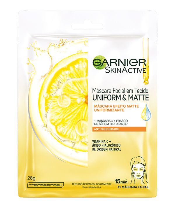 Máscara Facial Garnier SkinActive Vitamina C Uniform & Matte - 1 Unidade Único Único