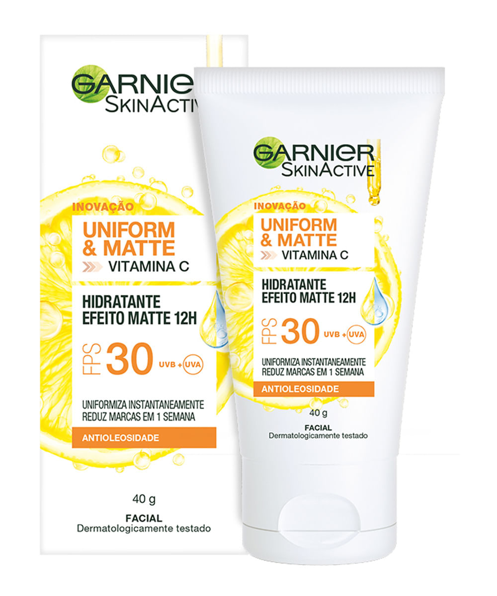 Protetor Hidratante Facial Garnier Uniform&Matte Vitamina C FPS 30 - 15g Único - TRANSPARENT
