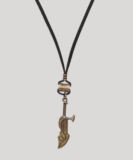 Colar-Masculino-com-Pingente-de-Punhal-Preto-9971103-Preto_1