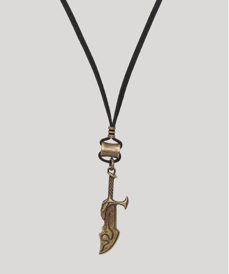 Colar-Masculino-com-Pingente-de-Punhal-Preto-9971103-Preto_1