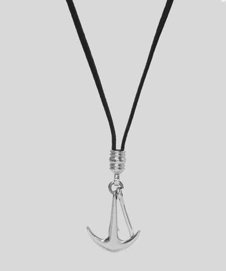 Colar-Masculino-com-Pingentes-de-Ancora-e-Gancho-Preto-9971106-Preto_1