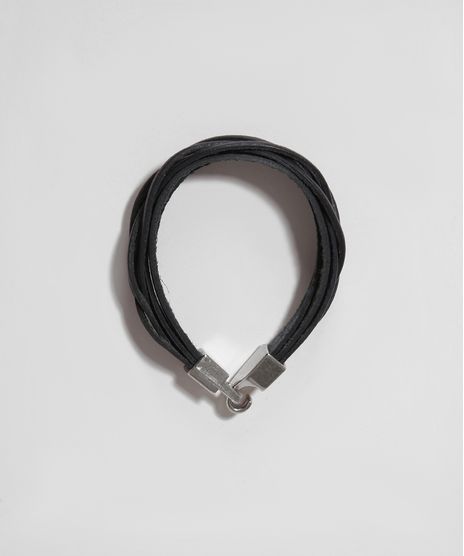 Pulseira-Masculina-com-Tiras-Entrelacadas-Preta-9971118-Preto_1