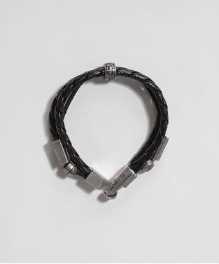 Pulseira-Masculina-Tripla-com-Pingente-de-Metal-Preta-9971121-Preto_1