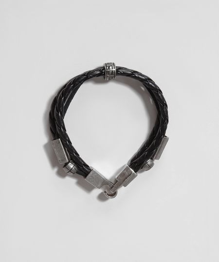 Pulseira-Masculina-Tripla-com-Pingente-de-Metal-Preta-9971121-Preto_1